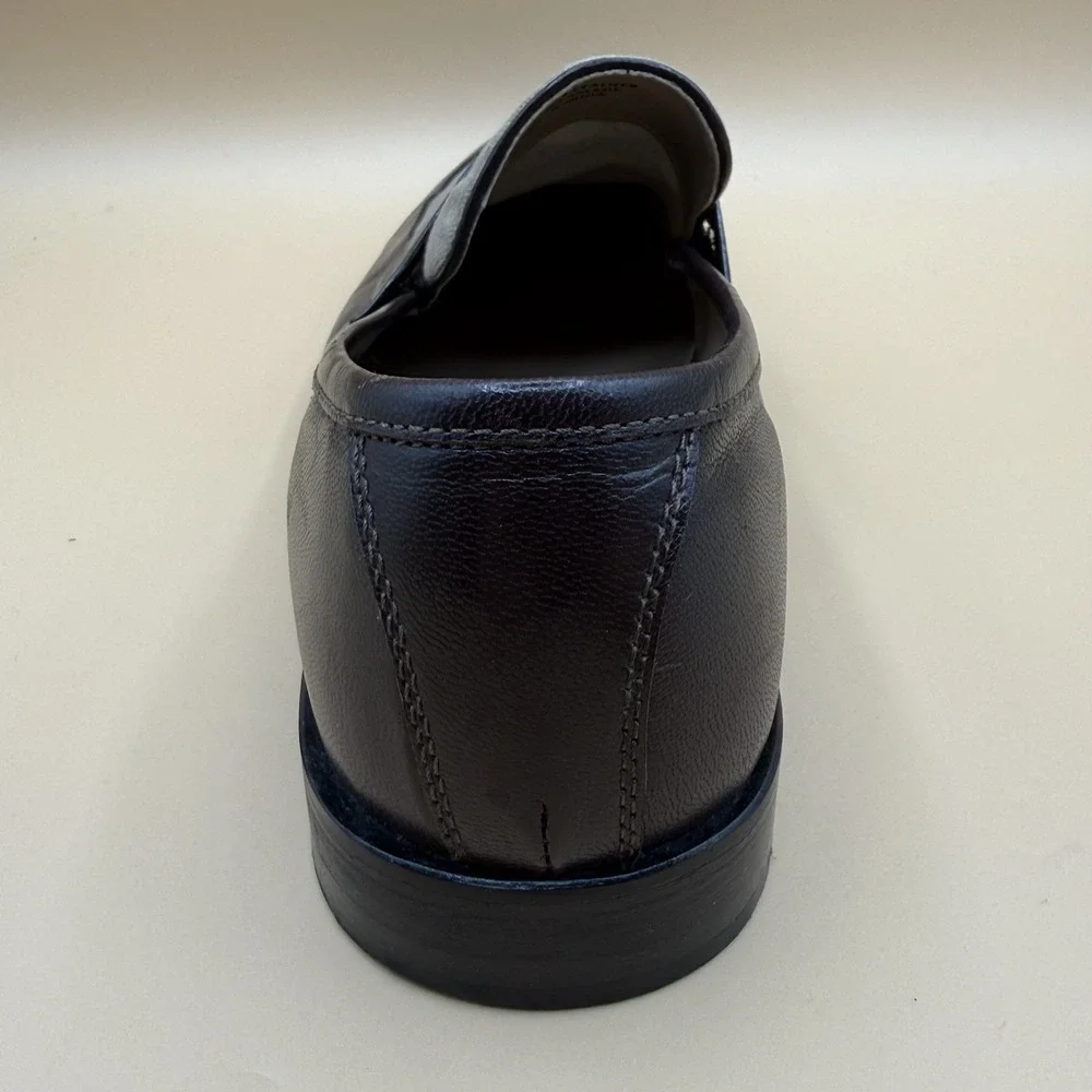 Giorgio Brutini Mens 10.5 Tassel Loafers Brown Leather Canvas Two Tone Resort